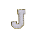 WHITE FUZZY ALPHABETS J