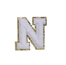 WHITE FUZZY ALPHABETS N