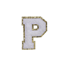 WHITE FUZZY ALPHABETS P