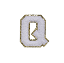 WHITE FUZZY ALPHABETS Q
