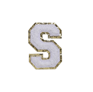 WHITE FUZZY ALPHABETS S
