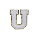 WHITE FUZZY ALPHABETS U