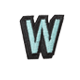 W - أزرق